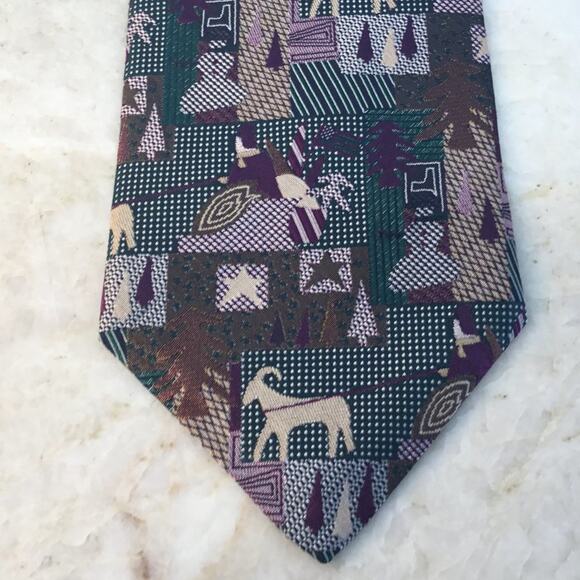 AUDREY BUCHNER CHRISTMAS SILK TIE - Picture 1 of 7